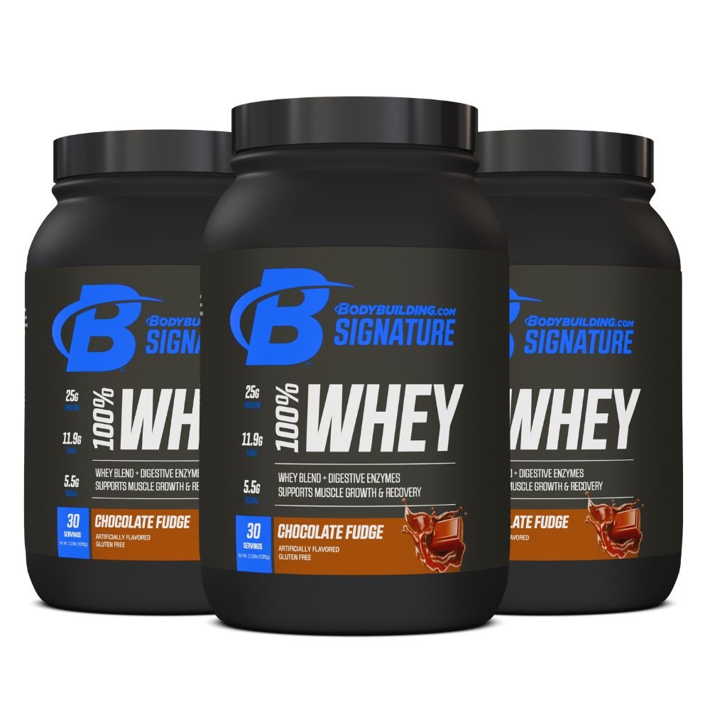 3 - Pack Bodybuilding.com Signature 100% Whey, 90 Total Servings - Bodybuilding.com