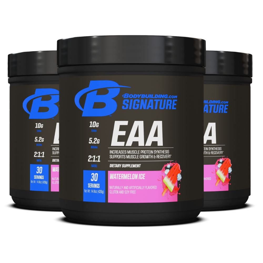 3 - Pack Bodybuilding.com Signature EAA, 90 Servings Total - Bodybuilding.com