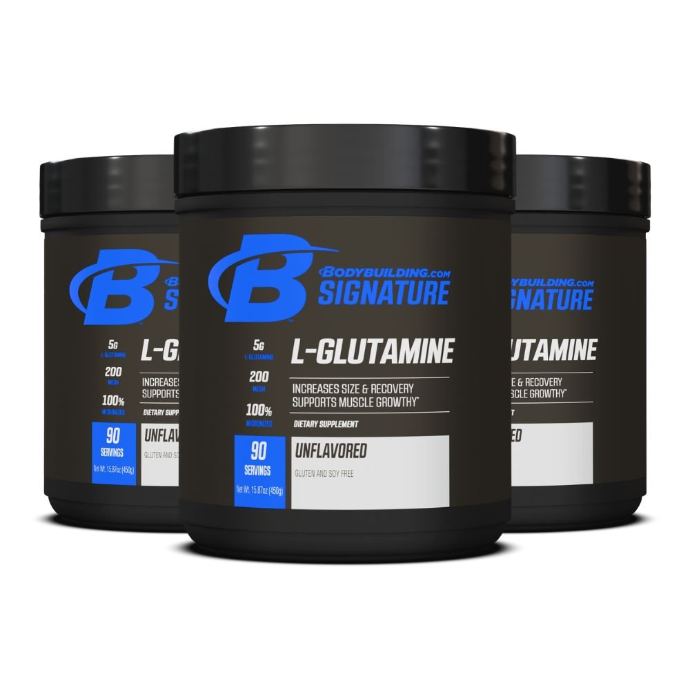 3 - Pack Bodybuilding.com Signature L - Glutamine, 270 Total Servings - Bodybuilding.com